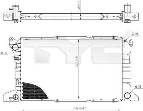 TYC 710-0053 - Радіатор, охолодження двигуна autozip.com.ua