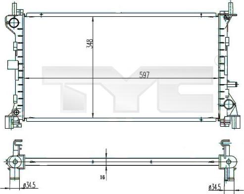 TYC 710-0039 - Радіатор, охолодження двигуна autozip.com.ua