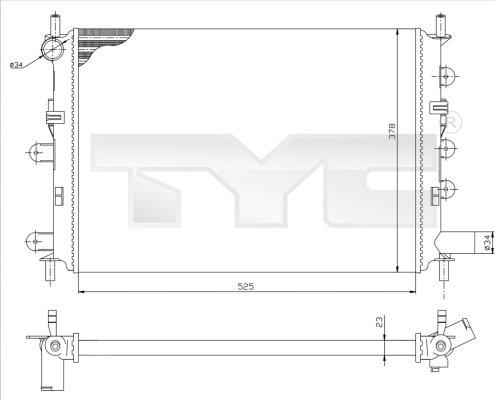 TYC 710-0034-R - Радіатор, охолодження двигуна autozip.com.ua