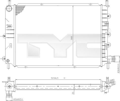 TYC 710-0035 - Радіатор, охолодження двигуна autozip.com.ua