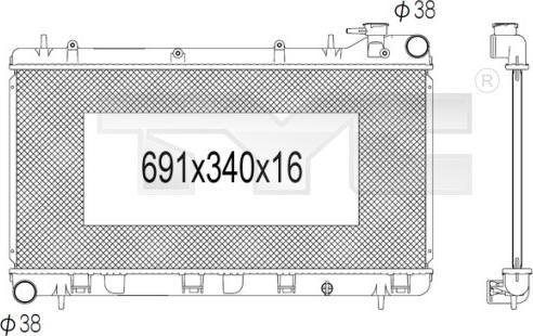 TYC 734-1009 - Радіатор, охолодження двигуна autozip.com.ua