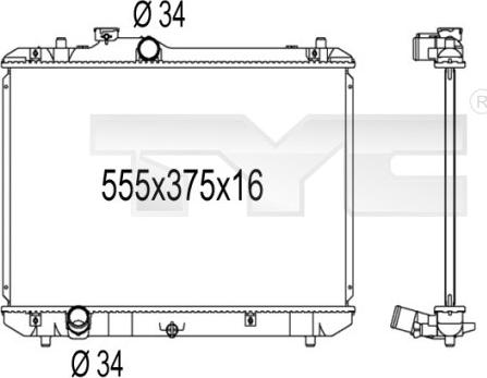 TYC 735-1003 - Радіатор, охолодження двигуна autozip.com.ua