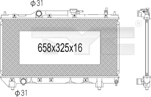 TYC 736-1003 - Радіатор, охолодження двигуна autozip.com.ua