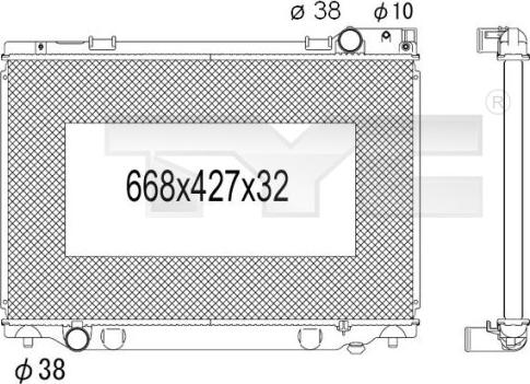 TYC 736-1031 - Радіатор, охолодження двигуна autozip.com.ua