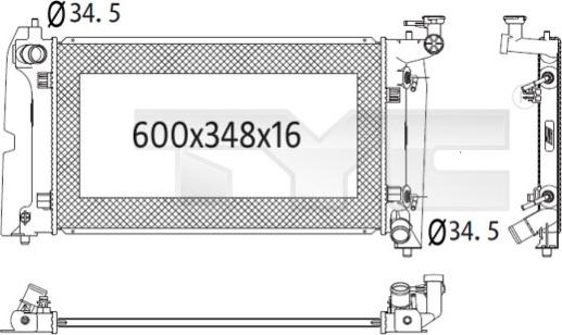 TYC 736-1024 - Радіатор, охолодження двигуна autozip.com.ua