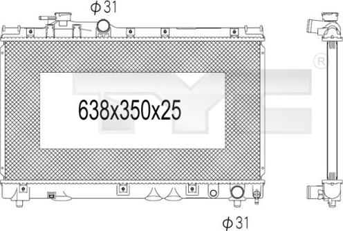 TYC 736-1023 - Радіатор, охолодження двигуна autozip.com.ua