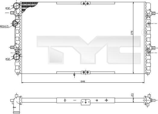 TYC 731-0002 - Радіатор, охолодження двигуна autozip.com.ua