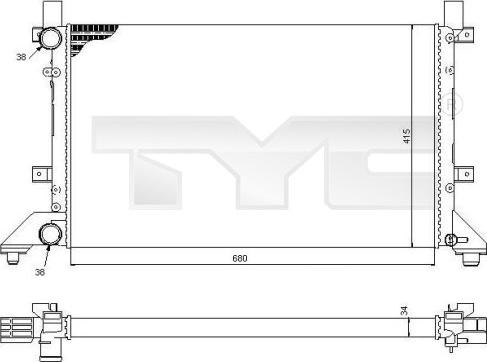 TYC 737-0056 - Радіатор, охолодження двигуна autozip.com.ua