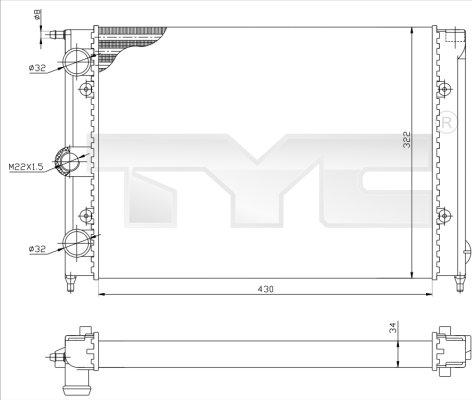 TYC 737-0050 - Радіатор, охолодження двигуна autozip.com.ua