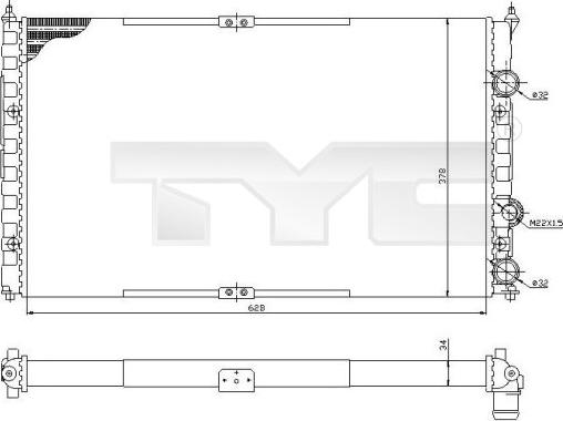 TYC 737-0057 - Радіатор, охолодження двигуна autozip.com.ua