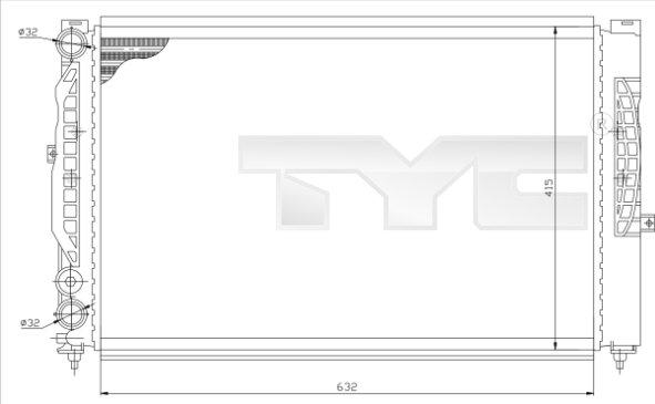 TYC 737-0007 - Радіатор, охолодження двигуна autozip.com.ua