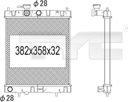 TYC 724-1016 - Радіатор, охолодження двигуна autozip.com.ua