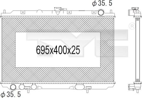 TYC 724-1010 - Радіатор, охолодження двигуна autozip.com.ua