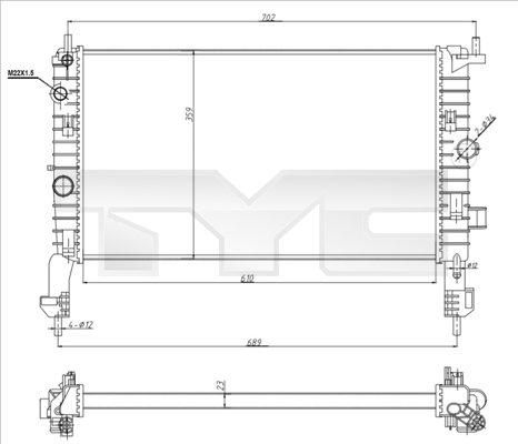 TYC 725-0048-R - Радіатор, охолодження двигуна autozip.com.ua