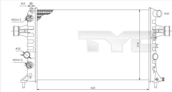 TYC 725-0006 - Радіатор, охолодження двигуна autozip.com.ua
