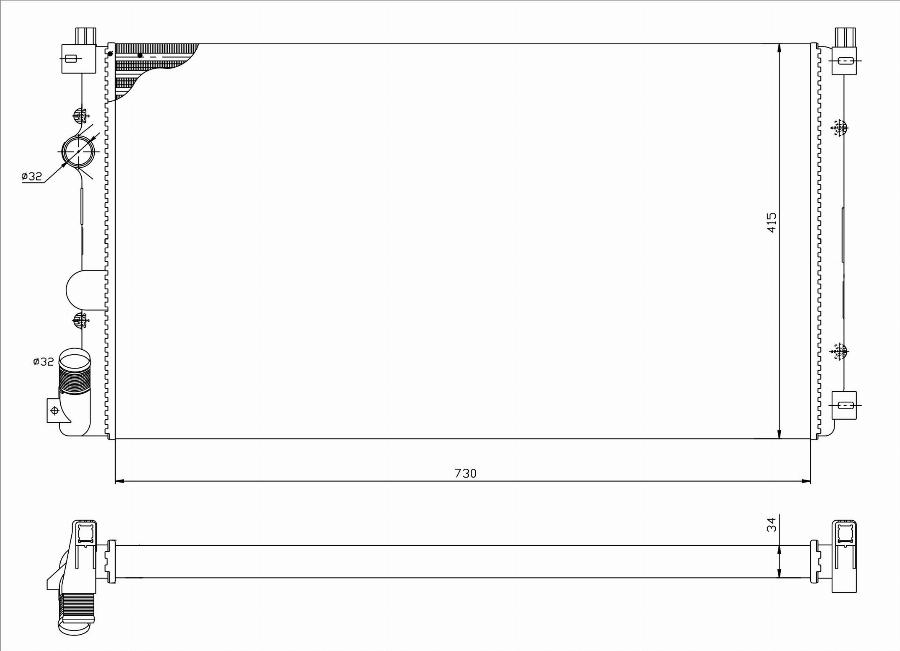 TYC 725-0029 - Радіатор, охолодження двигуна autozip.com.ua