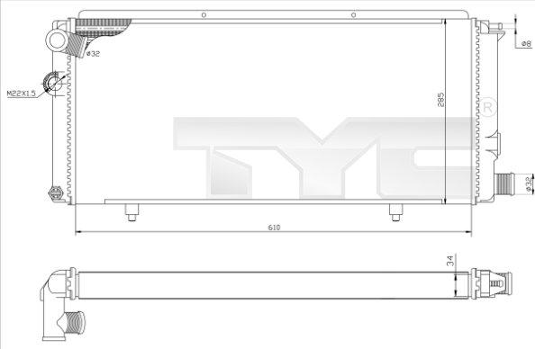 TYC 726-0014-R - Радіатор, охолодження двигуна autozip.com.ua