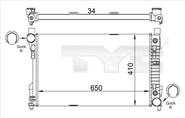 TYC 721-0013-R - Радіатор, охолодження двигуна autozip.com.ua