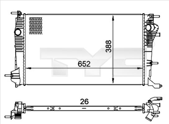 TYC 728-0060 - Радіатор, охолодження двигуна autozip.com.ua