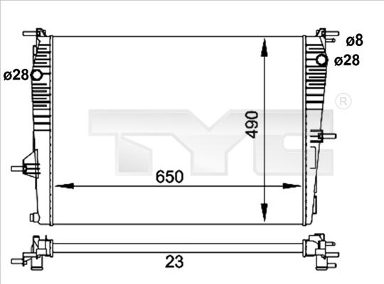 TYC 728-0061-R - Радіатор, охолодження двигуна autozip.com.ua