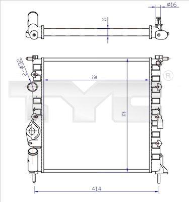 TYC 728-0013-R - Радіатор, охолодження двигуна autozip.com.ua