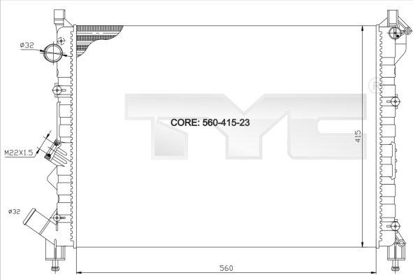 TYC 728-0036 - Радіатор, охолодження двигуна autozip.com.ua