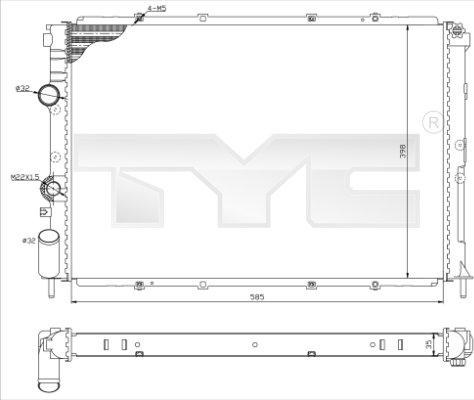 TYC 728-0025-R - Радіатор, охолодження двигуна autozip.com.ua