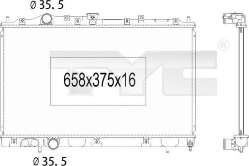 TYC 723-1009 - Радіатор, охолодження двигуна autozip.com.ua