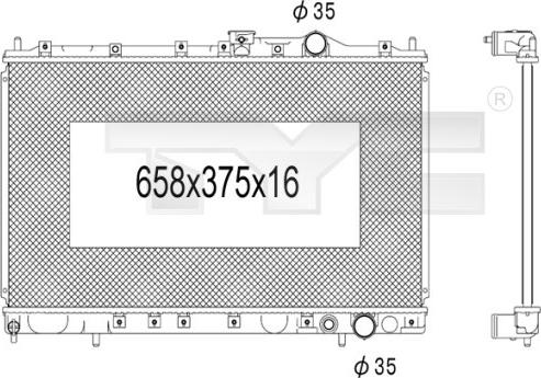 TYC 723-1001 - Радіатор, охолодження двигуна autozip.com.ua