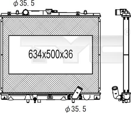 TYC 723-1003 - Радіатор, охолодження двигуна autozip.com.ua