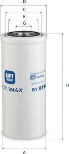 UFI 87.019.00 - Фільтр, Гідравлічна система приводу робочого устаткування autozip.com.ua