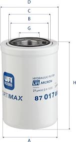 UFI 87.017.00 - Фільтр, Гідравлічна система приводу робочого устаткування autozip.com.ua