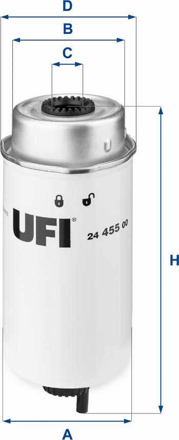 UFI 24.455.00 - Паливний фільтр autozip.com.ua