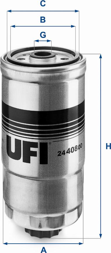 UFI 24.408.00 - Фільтр паливний FIAT BRAVA 1.9 JTD -01 OE вир-во UFI autozip.com.ua