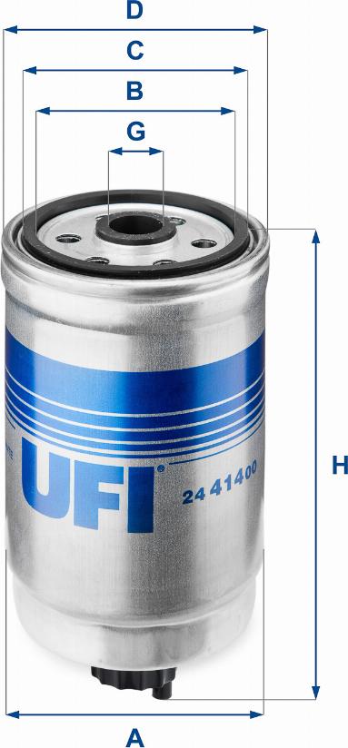 UFI 24.414.00 - Фильтр топливный VAG 1.9 TDI 98-08 OE пр-во UFI autozip.com.ua