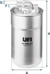 UFI 24.099.00 - Фильтр топливный OPEL CORSA D. E 1.3. 1.7 CDTI 06- пр-во UFI autozip.com.ua