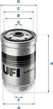 UFI 24.012.00 - Фильтр топливный HYUNDAI ACCENT III 1.5 CRDi 06- OE пр-во UFI autozip.com.ua