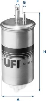 UFI 24.116.00 - Паливний фільтр autozip.com.ua