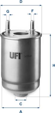 UFI 24.186.00 - Паливний фільтр autozip.com.ua