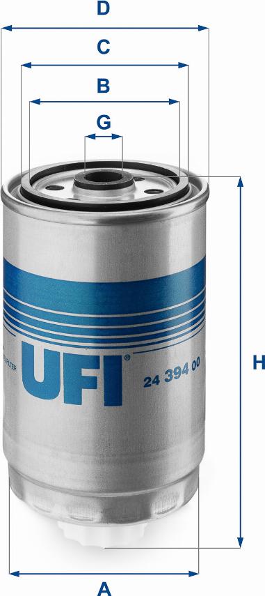 UFI 24.394.00 - Паливний фільтр autozip.com.ua