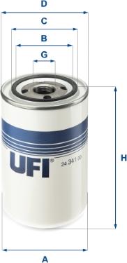 UFI 24.341.00 - Паливний фільтр autozip.com.ua