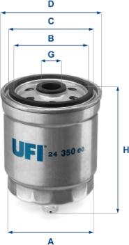 UFI 24.350.00 - Паливний фільтр autozip.com.ua