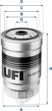 UFI 24.351.00 - Паливний фільтр autozip.com.ua