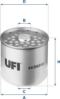 UFI 24.360.00 - Паливний фільтр autozip.com.ua