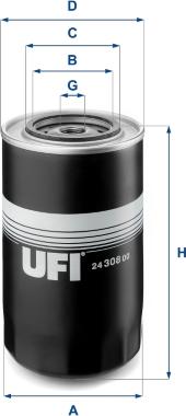 UFI 24.308.00 - Паливний фільтр autozip.com.ua
