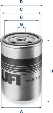 UFI 24.307.00 - Паливний фільтр autozip.com.ua