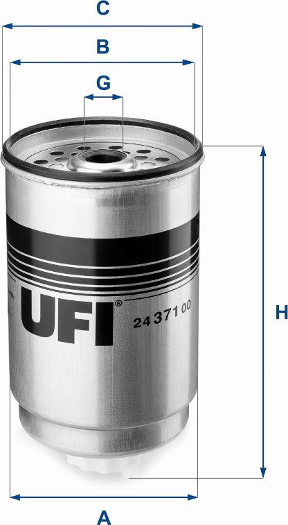 UFI 24.371.00 - Паливний фільтр autozip.com.ua