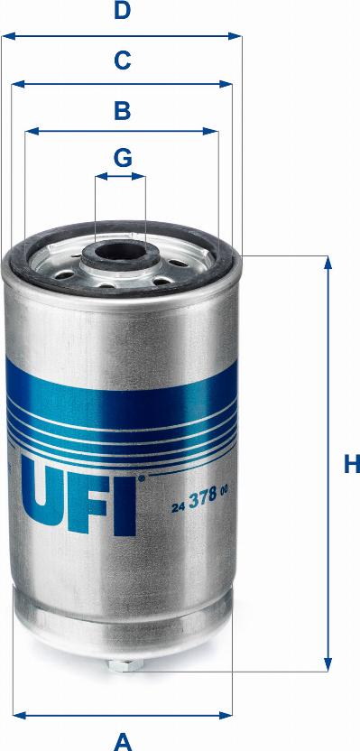 UFI 24.378.00 - Паливний фільтр autozip.com.ua
