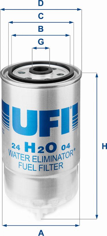 UFI 24.H2O.04 - Паливний фільтр autozip.com.ua