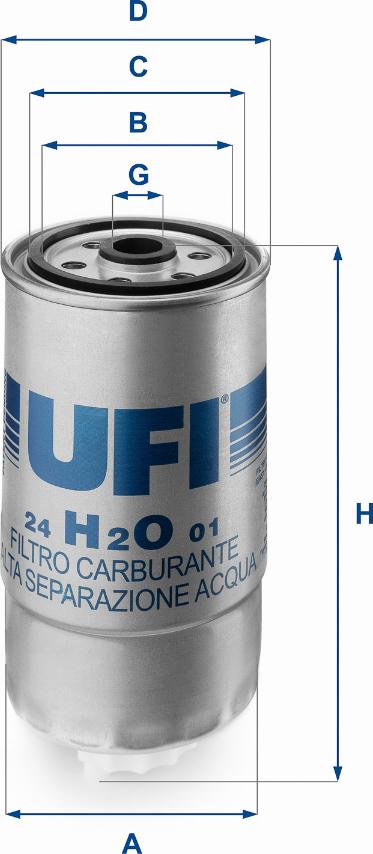 UFI 24.H2O.01 - Паливний фільтр autozip.com.ua